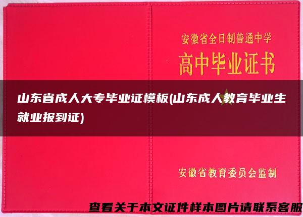 山东省成人大专毕业证模板(山东成人教育毕业生就业报到证)