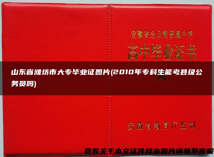 山东省潍坊市大专毕业证图片(2010年专科生能考县级公务员吗)