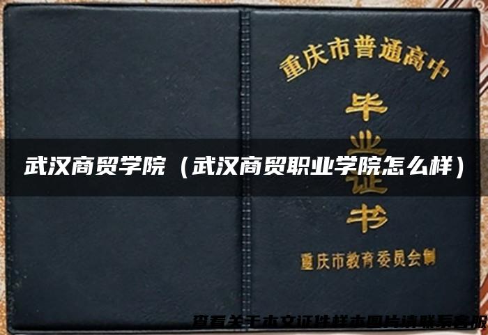 武汉商贸学院（武汉商贸职业学院怎么样）