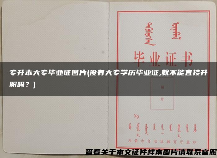 专升本大专毕业证图片(没有大专学历毕业证,就不能直接升职吗？)