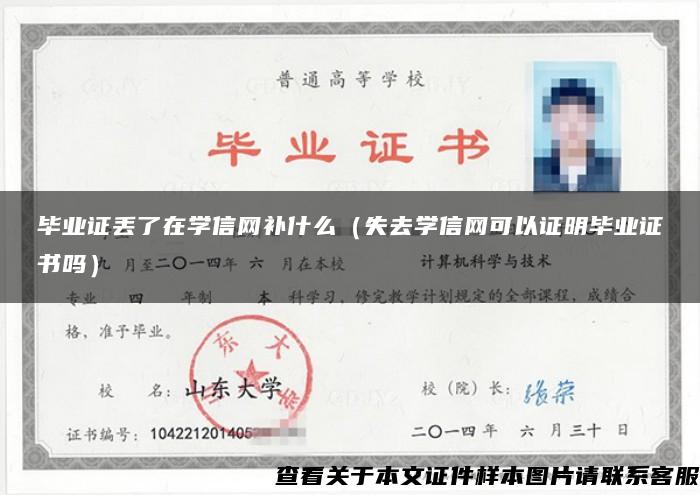 毕业证丢了在学信网补什么（失去学信网可以证明毕业证书吗）