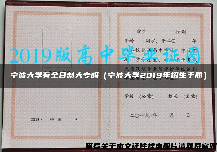 宁波大学有全日制大专吗（宁波大学2019年招生手册）