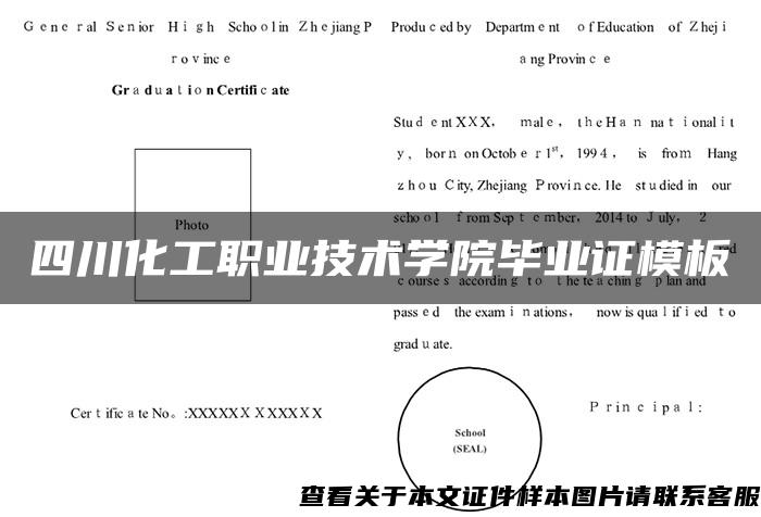 四川化工职业技术学院毕业证模板