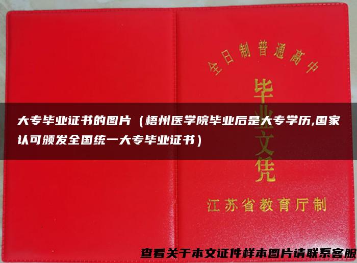 大专毕业证书的图片（梧州医学院毕业后是大专学历,国家认可颁发全国统一大专毕业证书）