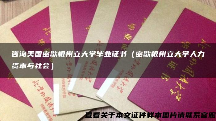 咨询美国密歇根州立大学毕业证书（密歇根州立大学人力资本与社会）