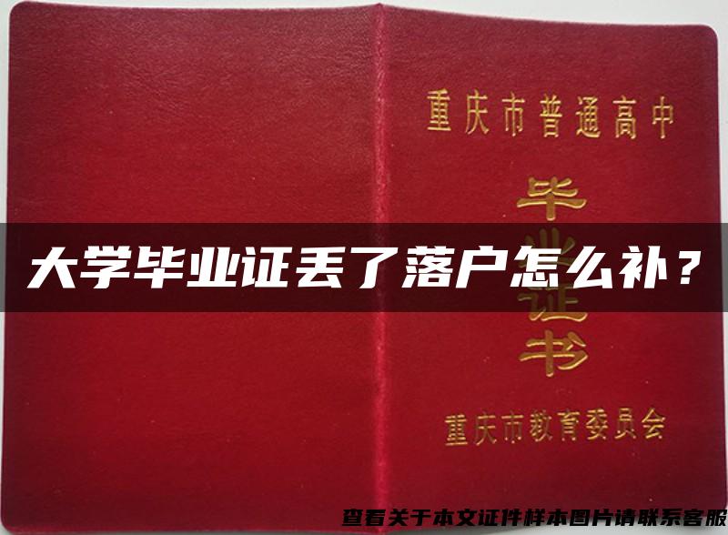 大学毕业证丢了落户怎么补？