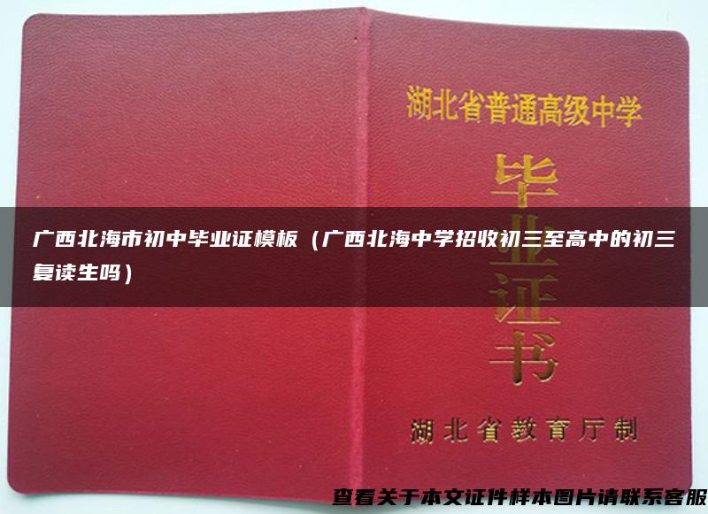 广西北海市初中毕业证模板（广西北海中学招收初三至高中的初三复读生吗）