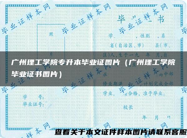 广州理工学院专升本毕业证图片（广州理工学院毕业证书图片）