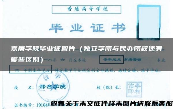 嘉庚学院毕业证图片（独立学院与民办院校还有哪些区别）