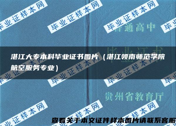 湛江大专本科毕业证书图片（湛江领南师范学院航空服务专业）