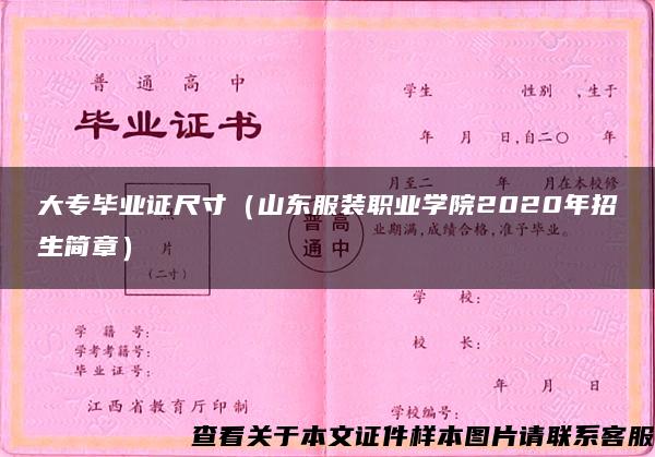 大专毕业证尺寸（山东服装职业学院2020年招生简章）