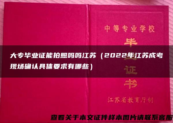 大专毕业证能拍照吗吗江苏（2022年江苏成考现场确认具体要求有哪些）