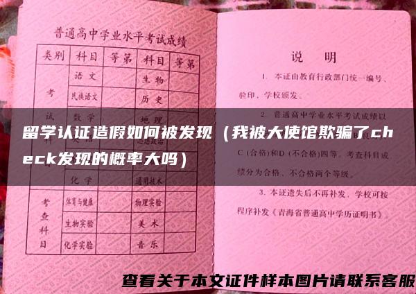 留学认证造假如何被发现（我被大使馆欺骗了check发现的概率大吗）