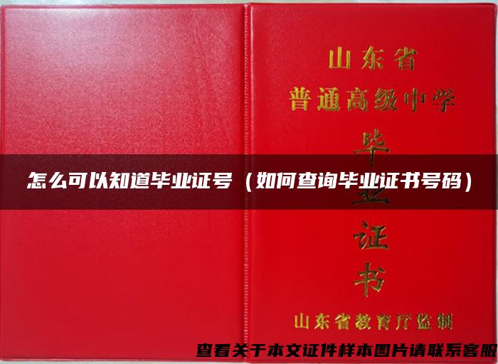 怎么可以知道毕业证号（如何查询毕业证书号码）