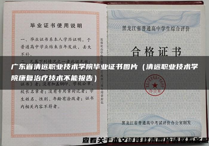 广东省清远职业技术学院毕业证书图片（清远职业技术学院康复治疗技术不能报告）