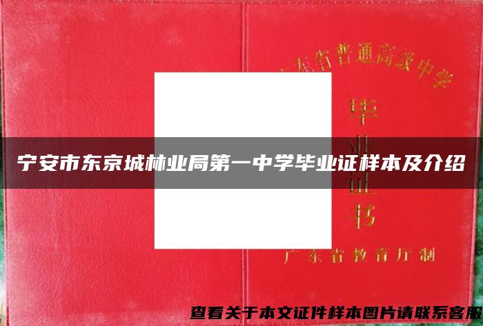 宁安市东京城林业局第一中学毕业证样本及介绍