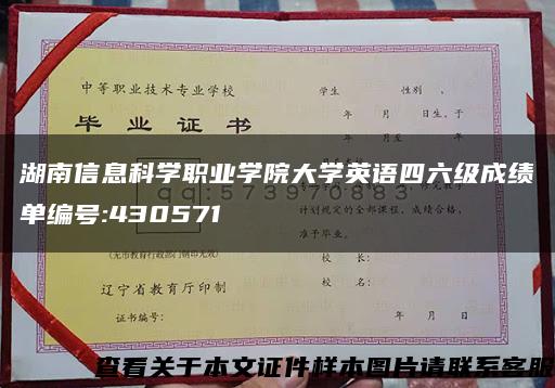 湖南信息科学职业学院大学英语四六级成绩单编号:430571