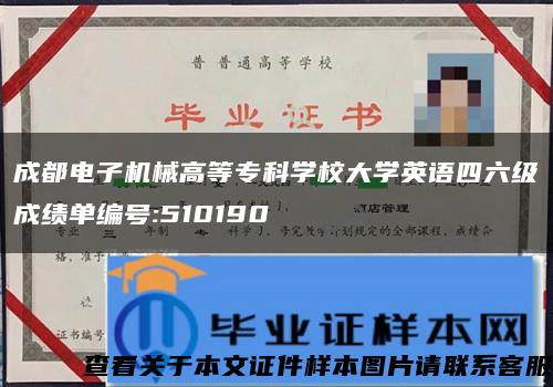 成都电子机械高等专科学校大学英语四六级成绩单编号:510190