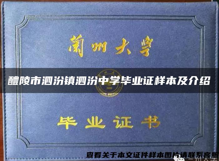 醴陵市泗汾镇泗汾中学毕业证样本及介绍