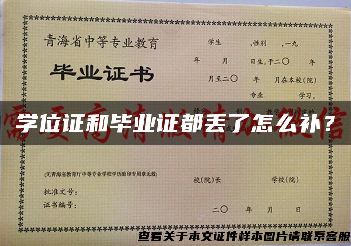 学位证和毕业证都丢了怎么补？