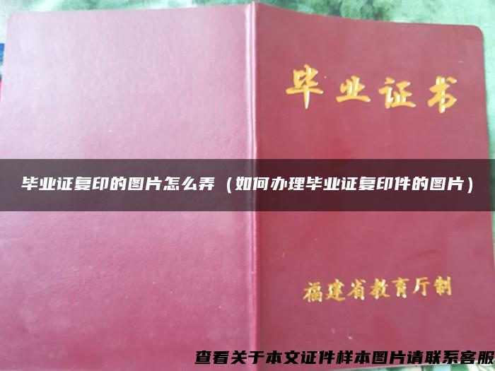 毕业证复印的图片怎么弄（如何办理毕业证复印件的图片）