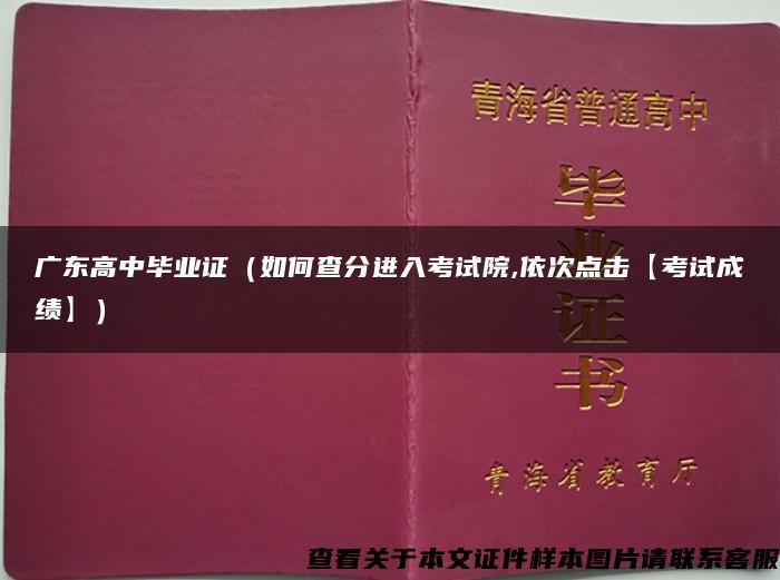 广东高中毕业证（如何查分进入考试院,依次点击【考试成绩】）