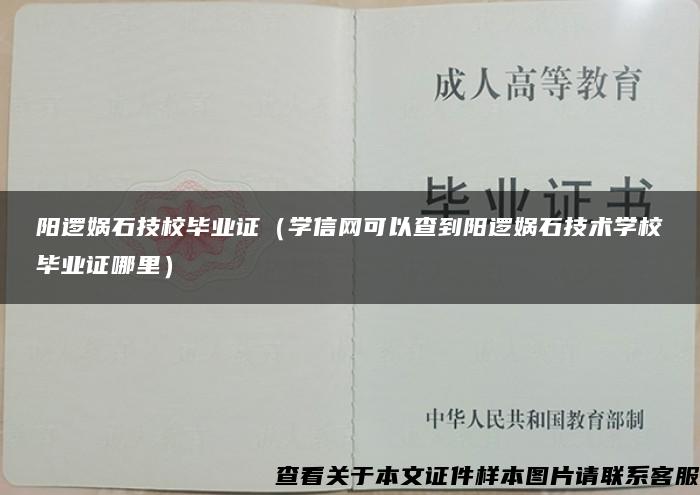 阳逻娲石技校毕业证（学信网可以查到阳逻娲石技术学校毕业证哪里）