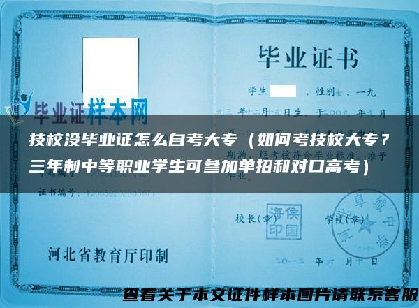 技校没毕业证怎么自考大专（如何考技校大专？三年制中等职业学生可参加单招和对口高考）