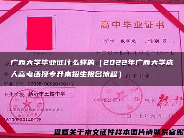 广西大学毕业证什么样的（2022年广西大学成人高考函授专升本招生报名流程）