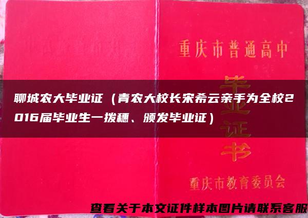 聊城农大毕业证（青农大校长宋希云亲手为全校2016届毕业生一拨穗、颁发毕业证）