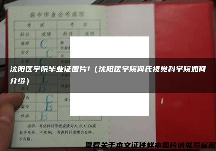 沈阳医学院毕业证图片1（沈阳医学院何氏视觉科学院如何介绍）