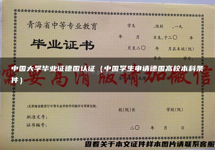 中国大学毕业证德国认证（中国学生申请德国高校本科条件）