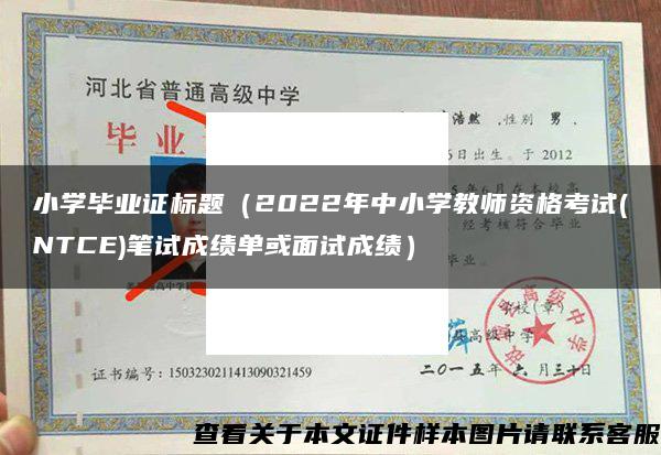 小学毕业证标题（2022年中小学教师资格考试(NTCE)笔试成绩单或面试成绩）