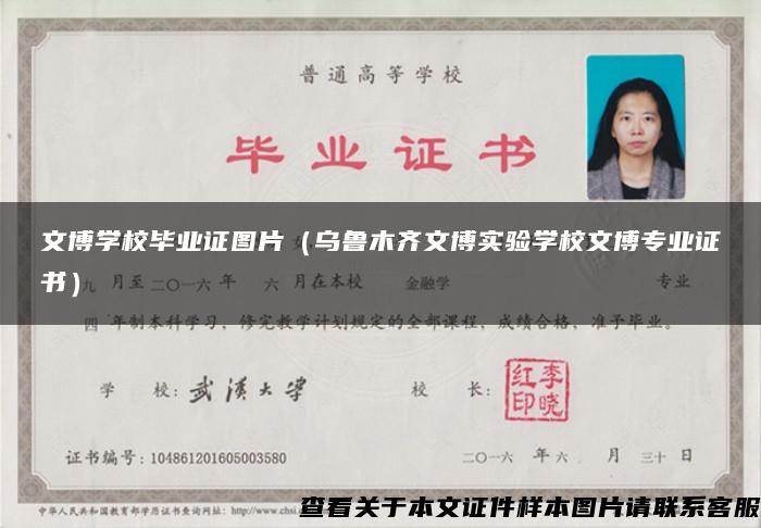 文博学校毕业证图片（乌鲁木齐文博实验学校文博专业证书）