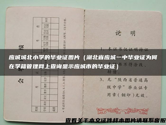 应城城北小学的毕业证图片（湖北省应城一中毕业证为何在学籍管理网上查询显示应城市的毕业证）