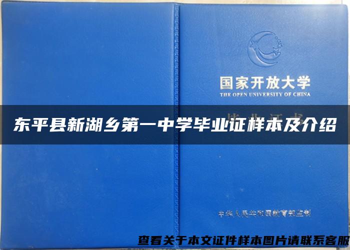 东平县新湖乡第一中学毕业证样本及介绍