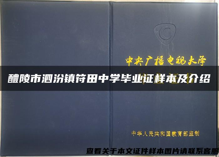 醴陵市泗汾镇符田中学毕业证样本及介绍