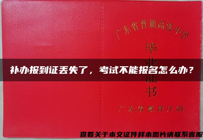 补办报到证丢失了，考试不能报名怎么办？