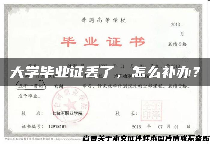 大学毕业证丢了，怎么补办？