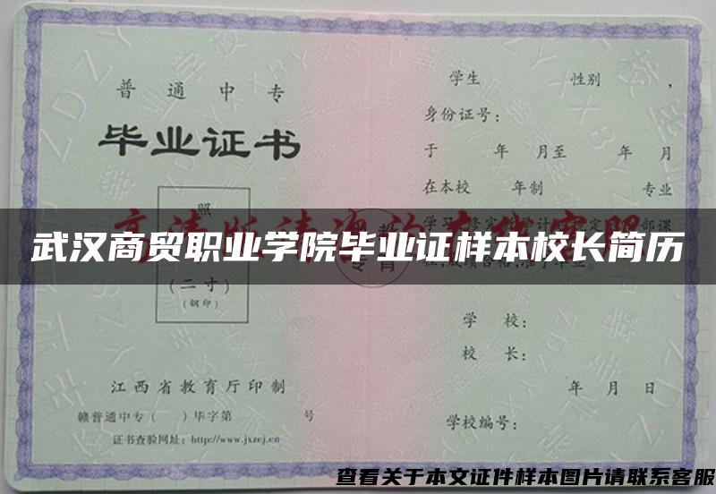 武汉商贸职业学院毕业证样本校长简历