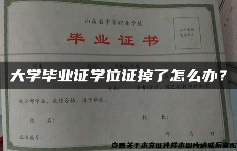 大学毕业证学位证掉了怎么办？