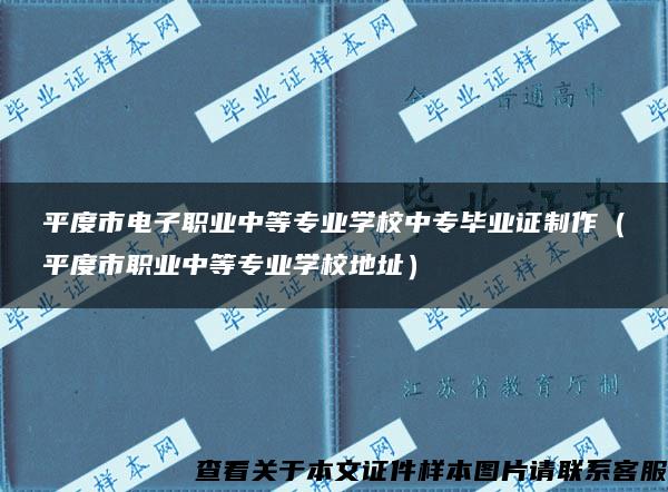 平度市电子职业中等专业学校中专毕业证制作（平度市职业中等专业学校地址）