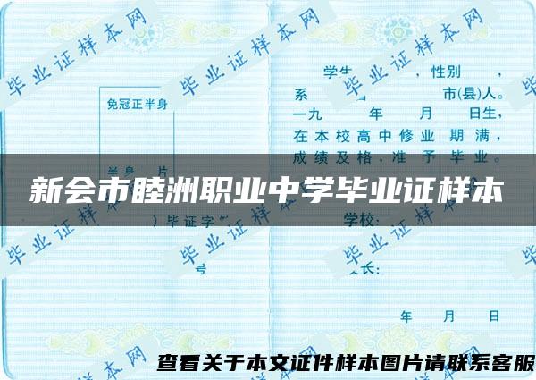 新会市睦洲职业中学毕业证样本