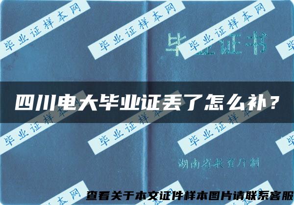 四川电大毕业证丢了怎么补？