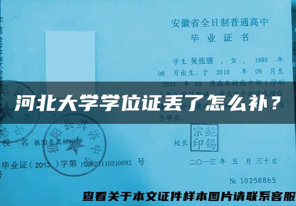 河北大学学位证丢了怎么补？