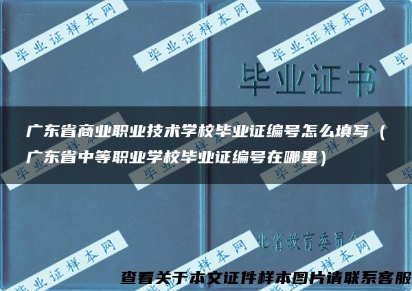 广东省商业职业技术学校毕业证编号怎么填写（广东省中等职业学校毕业证编号在哪里）