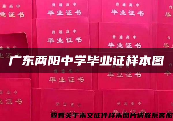 广东两阳中学毕业证样本图