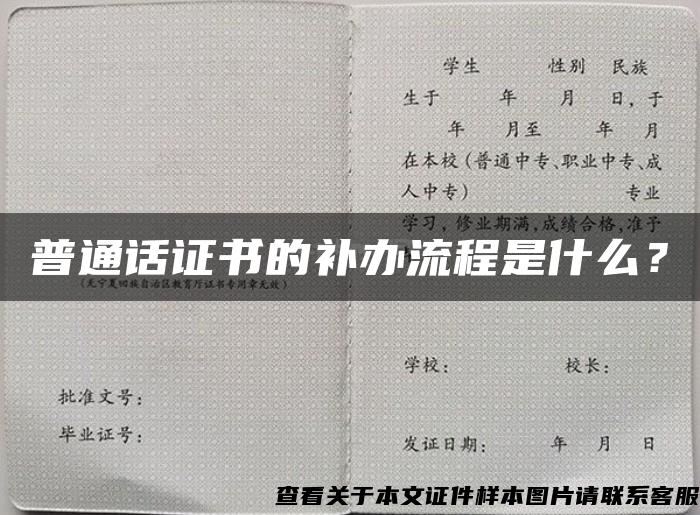 普通话证书的补办流程是什么？