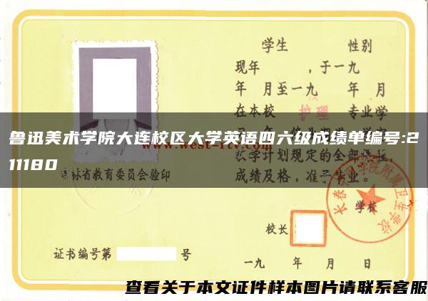 鲁迅美术学院大连校区大学英语四六级成绩单编号:211180