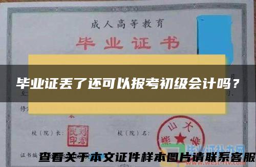 毕业证丢了还可以报考初级会计吗？